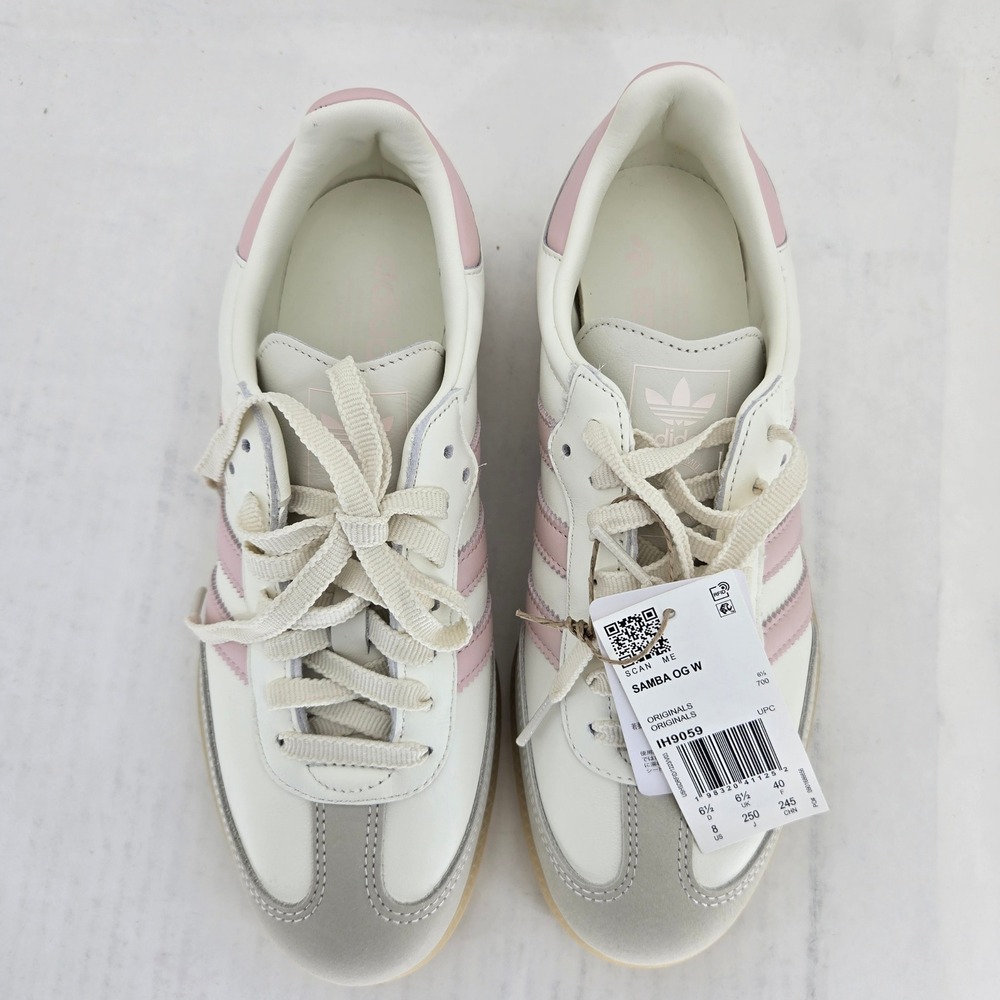Adidas Samba OG W Off White Pink Sand Strata Gum Sole Sneakers IH9059 Womens 8 - Picture 4 of 15